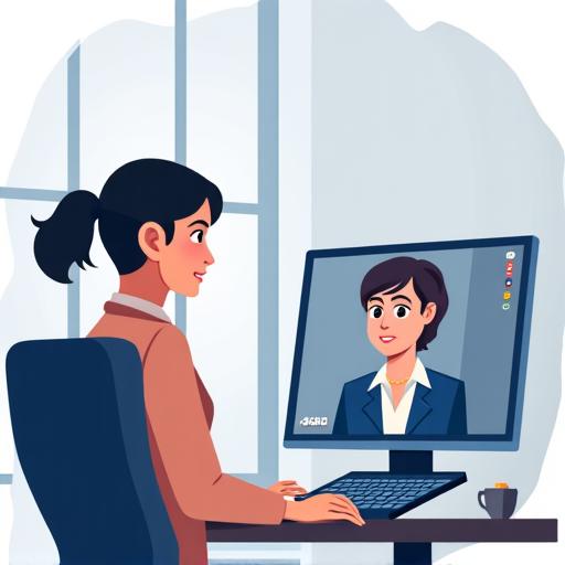 مستشار مالي يقدم استشارة عبر الفيديو
